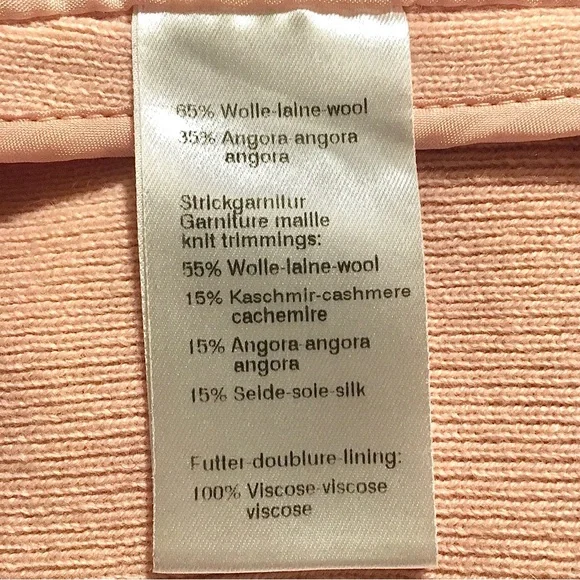 Akris Punto Blazer Evening Jacket Wool Angora Cashmere Knit Crop Fitted Pink 10 - Picture 15 of 16